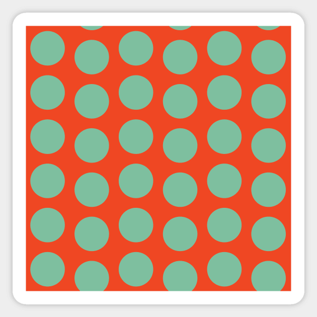 Coral Blue Polka Dot Offset Repeat Pattern Sticker by 2CreativeNomads